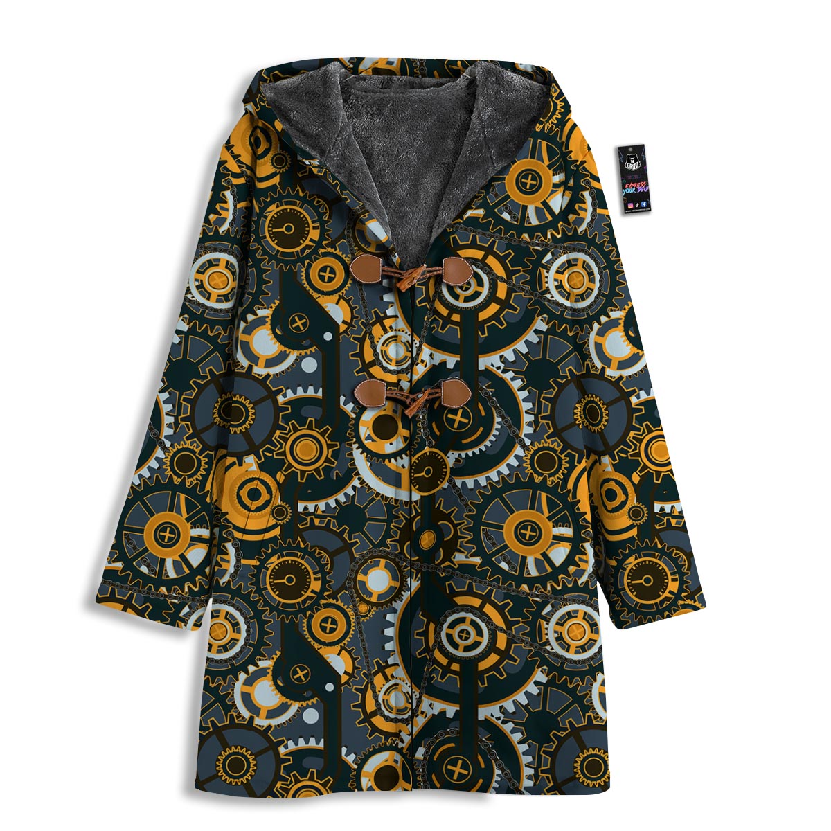Steampunk Gears Print Pattern Men's Windbreaker Jacket-grizzshop
