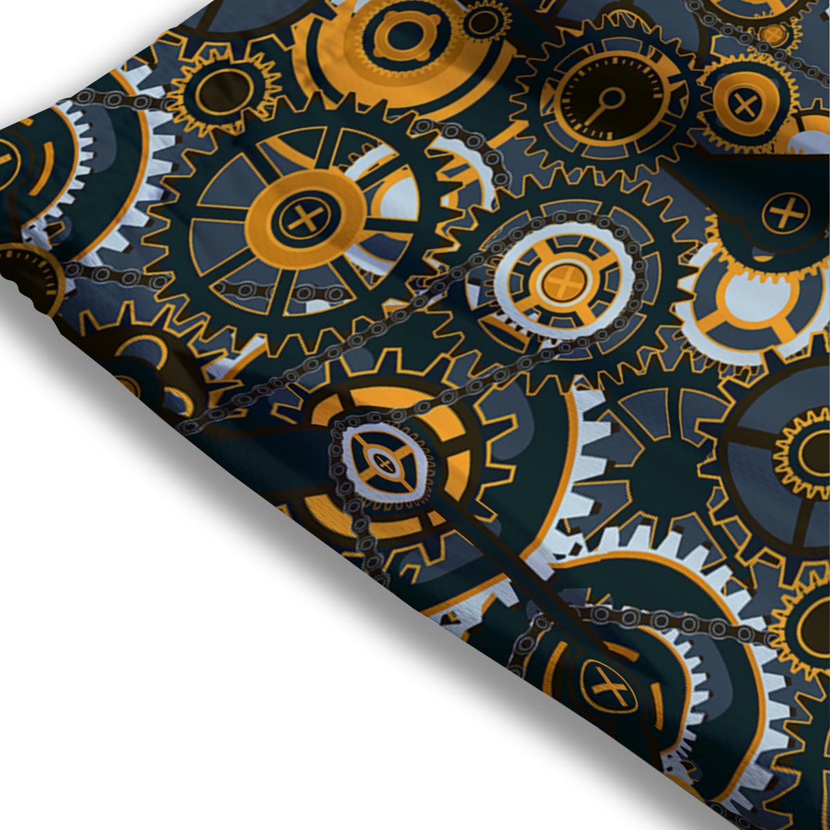 Steampunk Gears Print Pattern Mesh Shorts