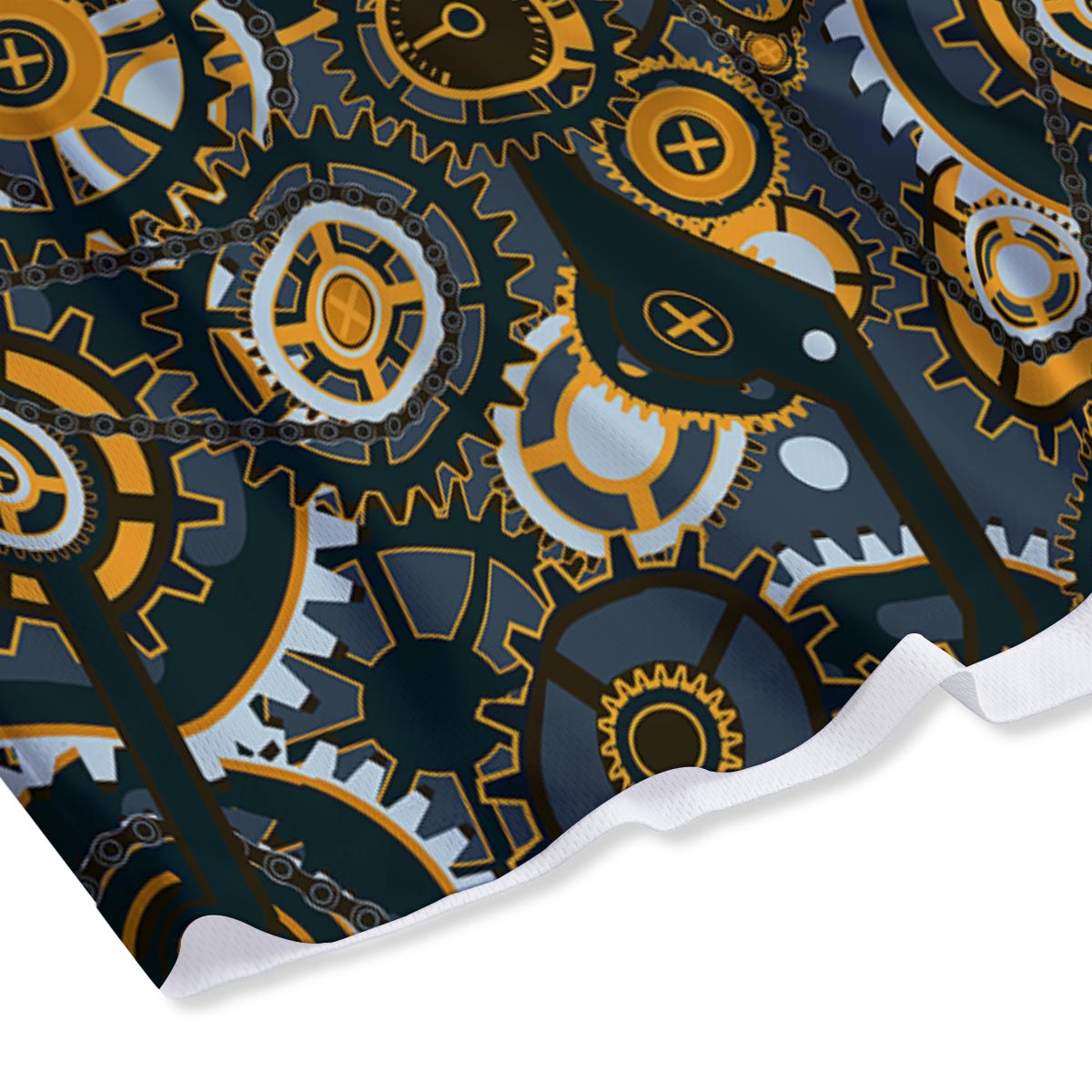 Steampunk Gears Print Pattern Mesh Shorts