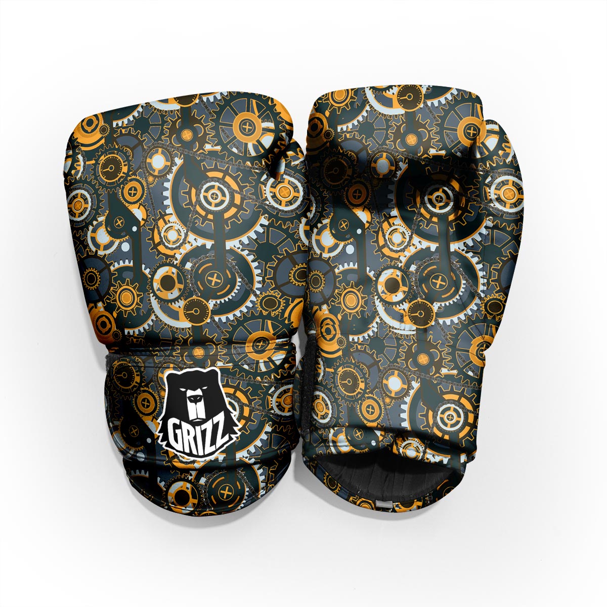Steampunk Gears Print Pattern Pro Boxing Glove