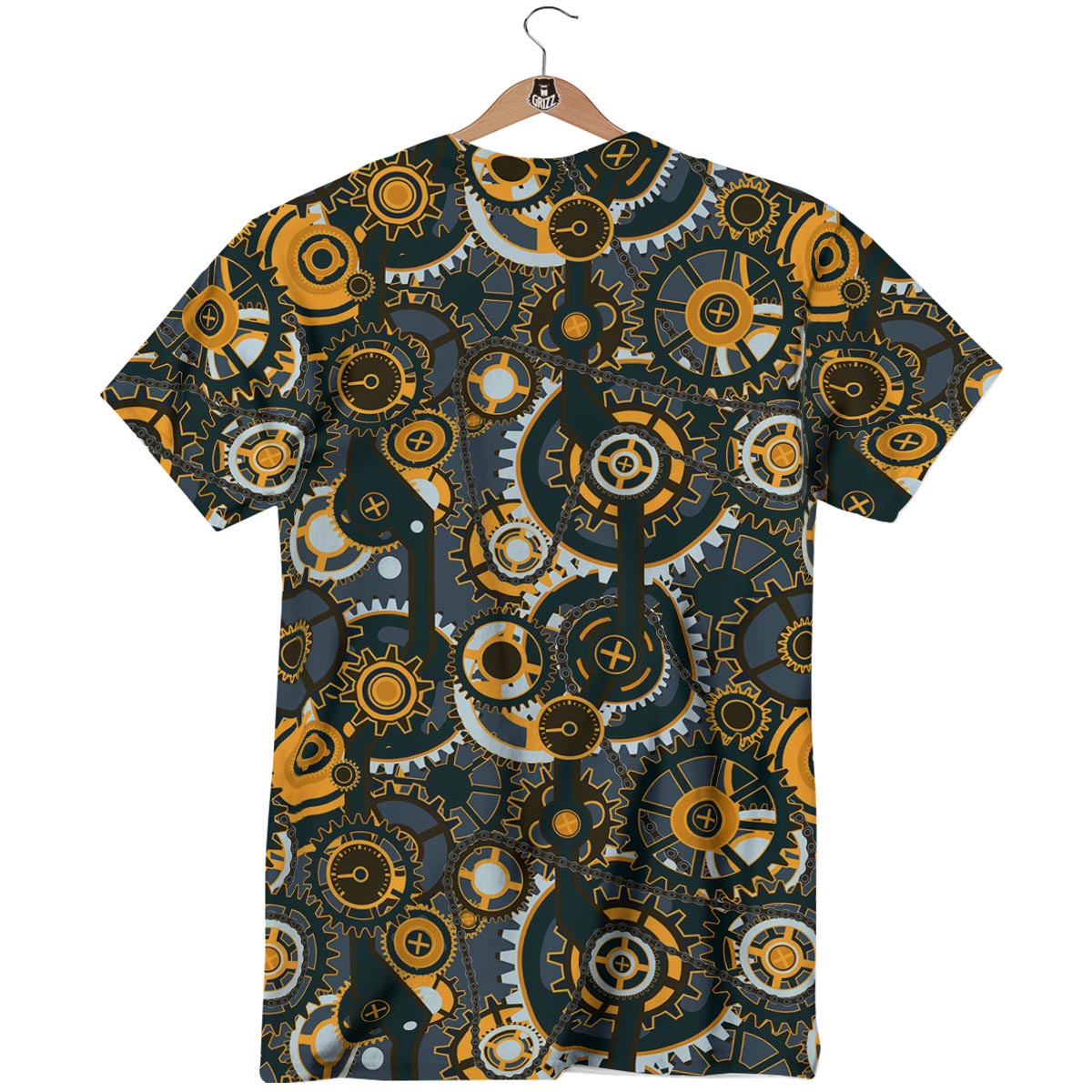 Steampunk Gears Print Pattern T-Shirt-grizzshop