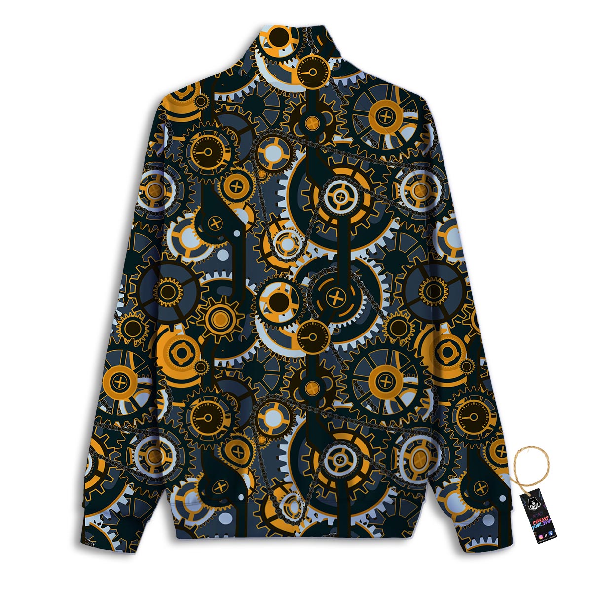 Steampunk Gears Print Pattern Track Jacket-grizzshop