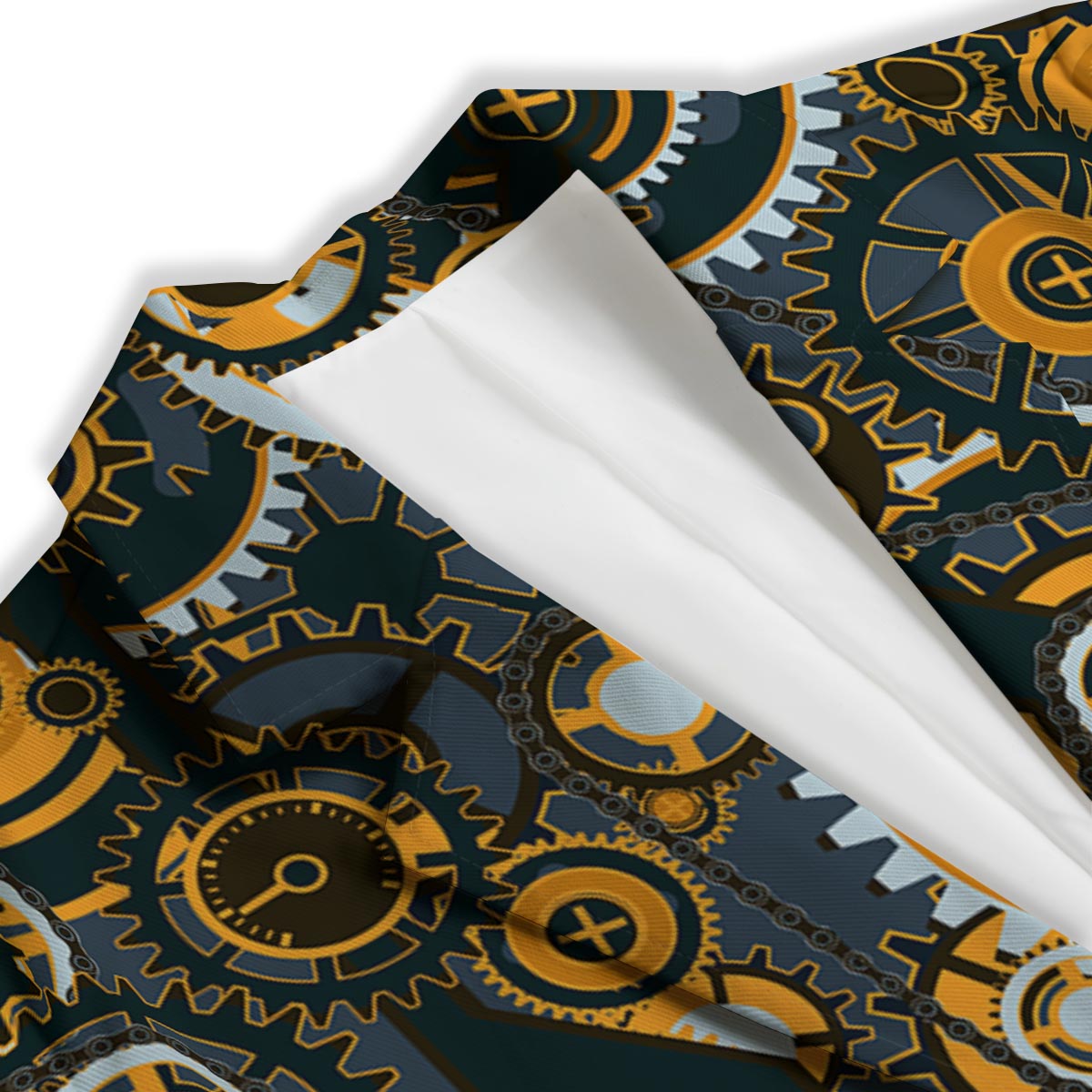 Steampunk Gears Print Pattern Women's Blazer-grizzshop