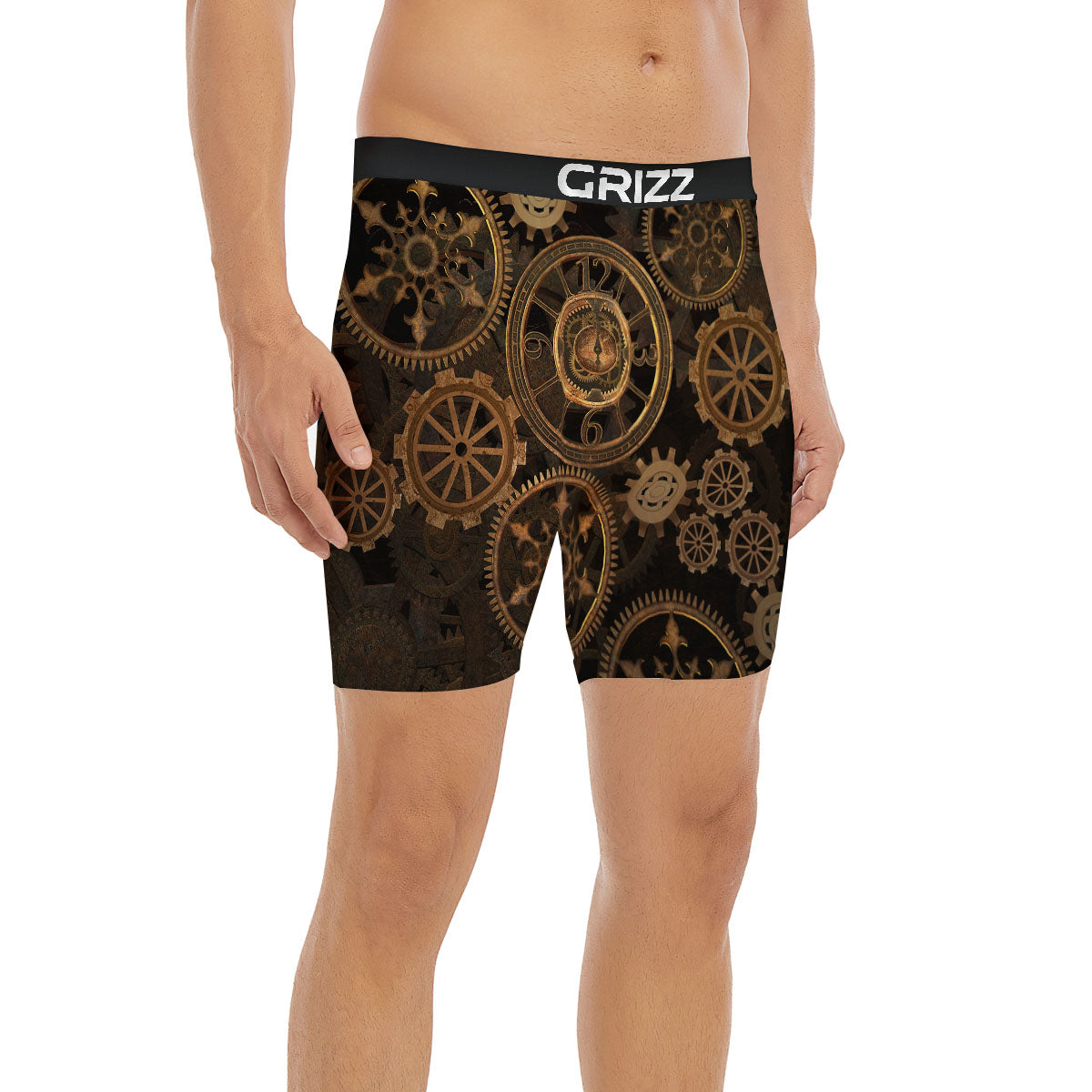 Steampunk Gears Vintage Print Boxer Briefs-grizzshop