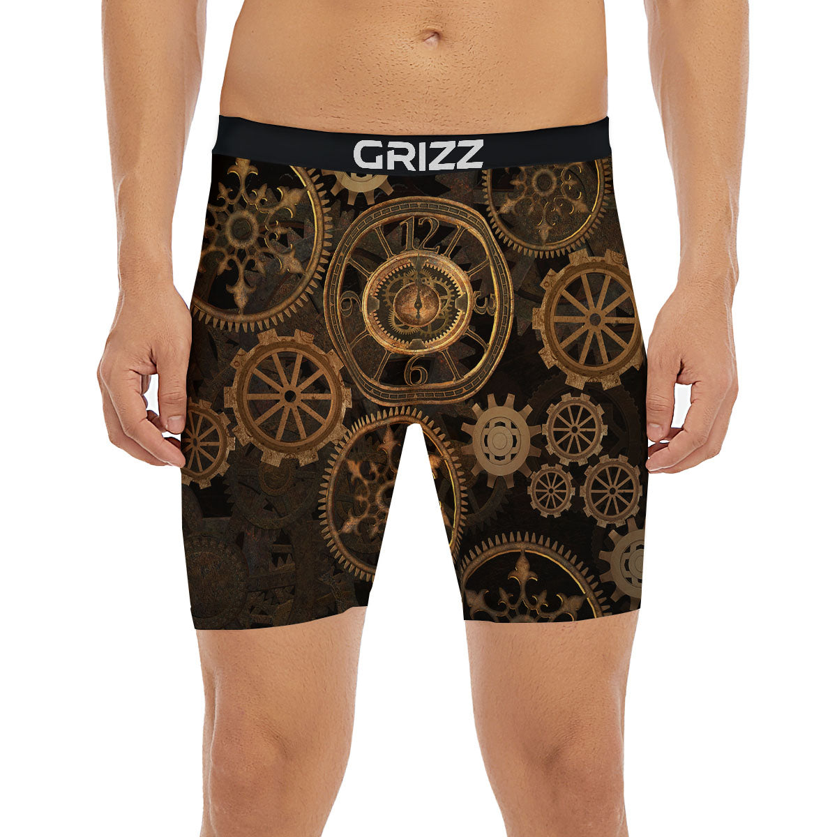 Steampunk Gears Vintage Print Boxer Briefs-grizzshop