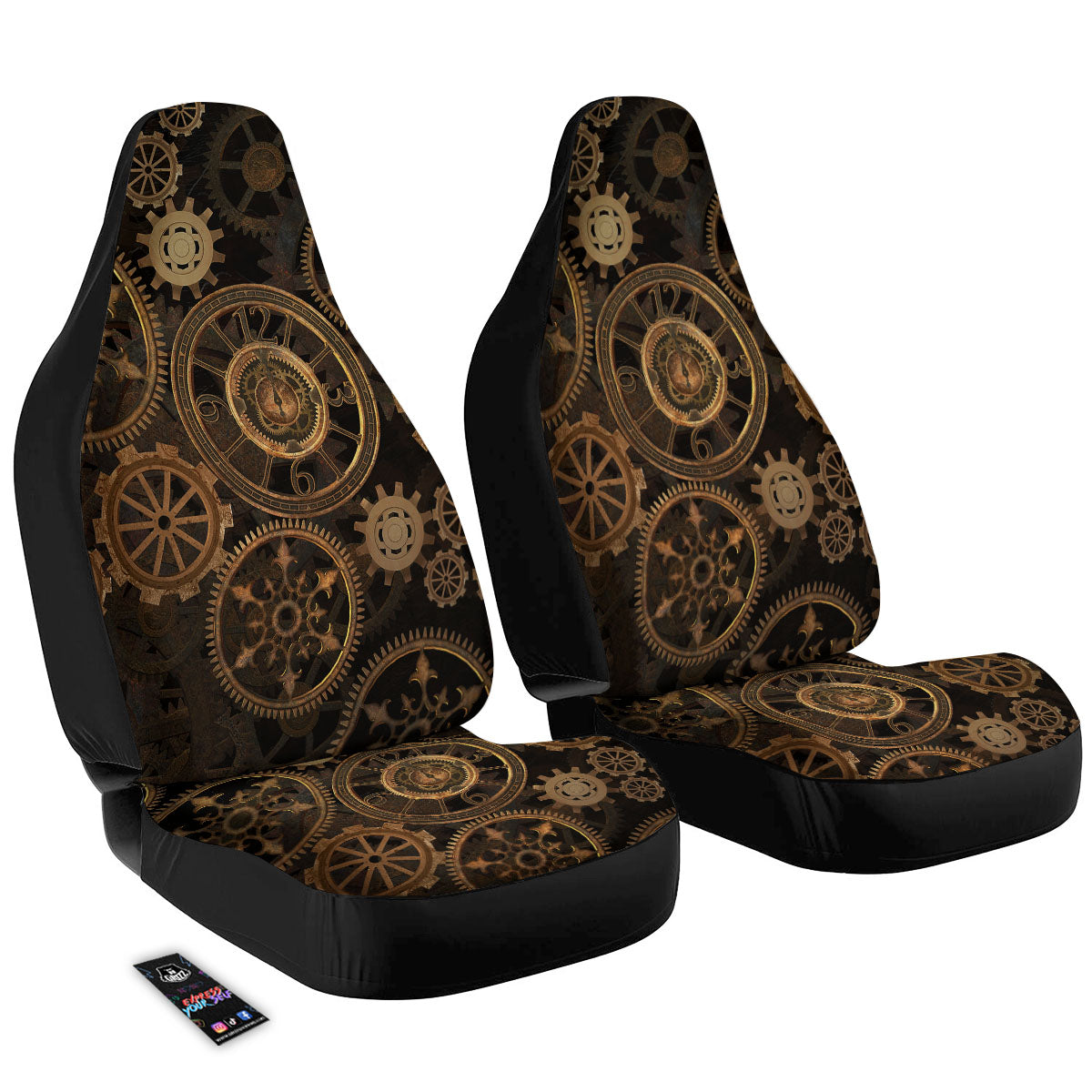 Steampunk Gears Vintage Print Car Seat Covers-grizzshop