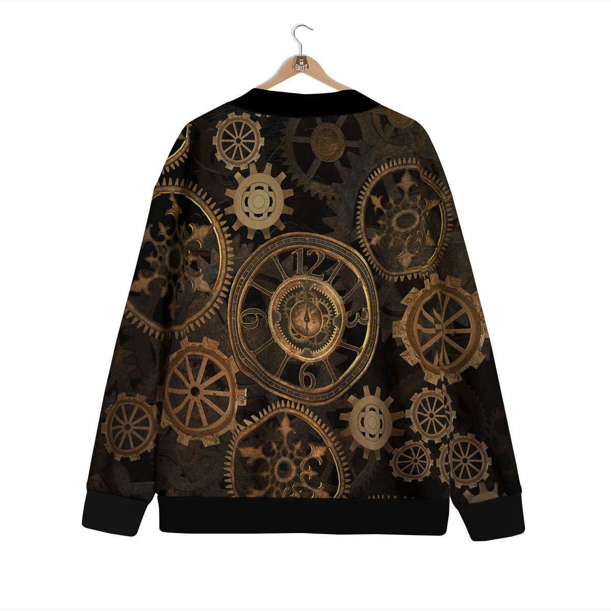 Steampunk Gears Vintage Print Cardigan-grizzshop