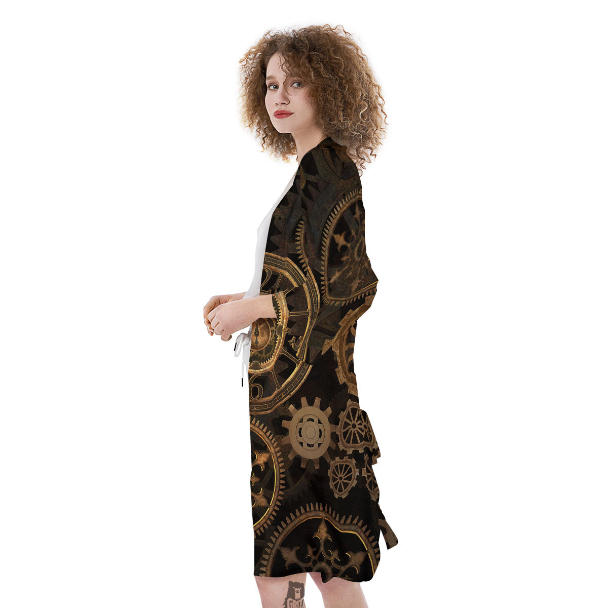 Steampunk Gears Vintage Print Kimono-grizzshop