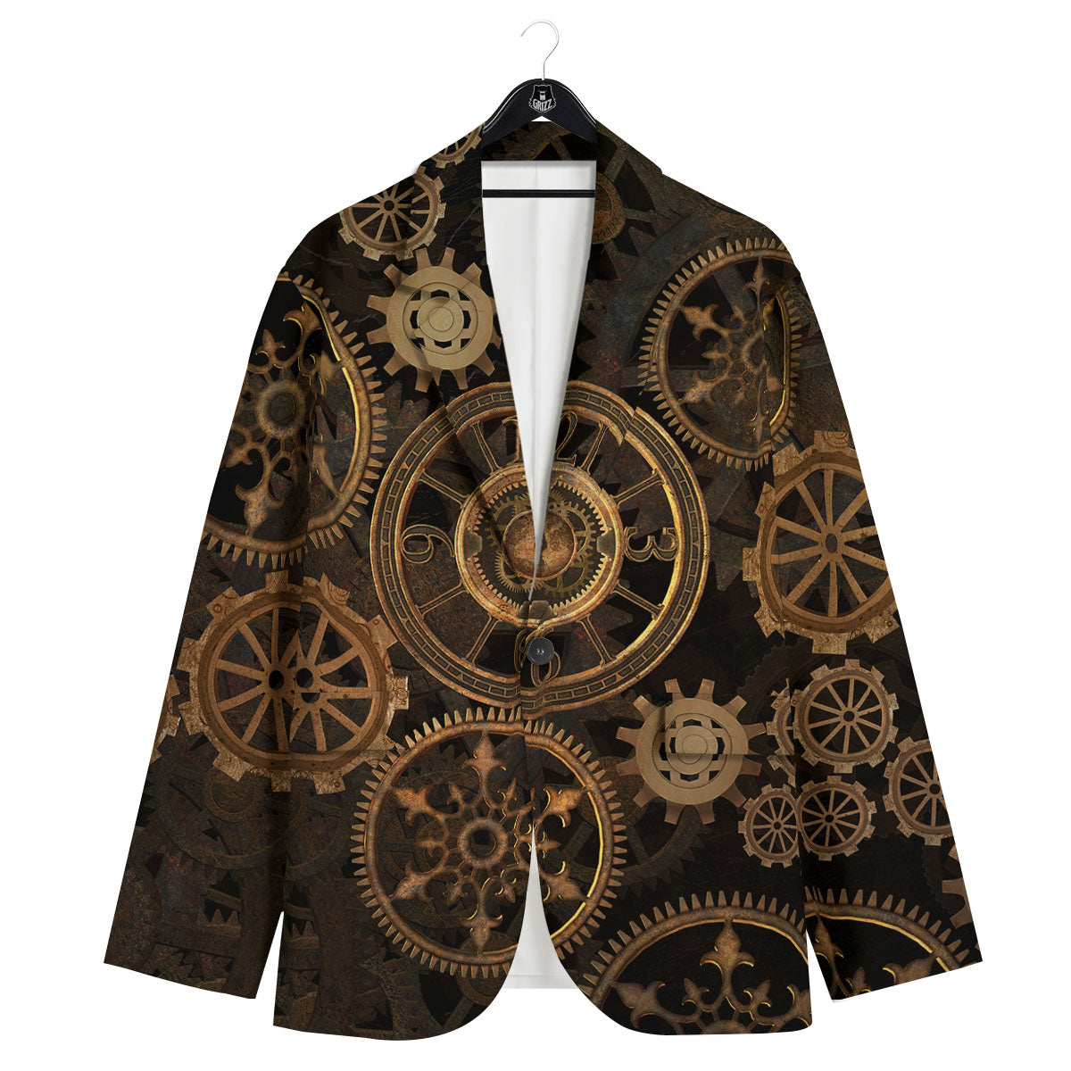 Steampunk Gears Vintage Print Men's Sport Coat-grizzshop