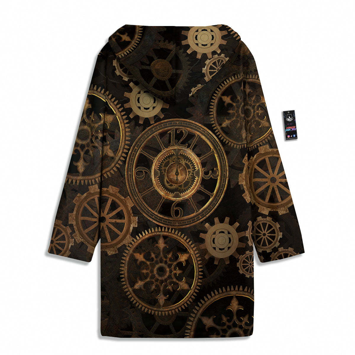Steampunk Gears Vintage Print Men's Windbreaker Jacket-grizzshop