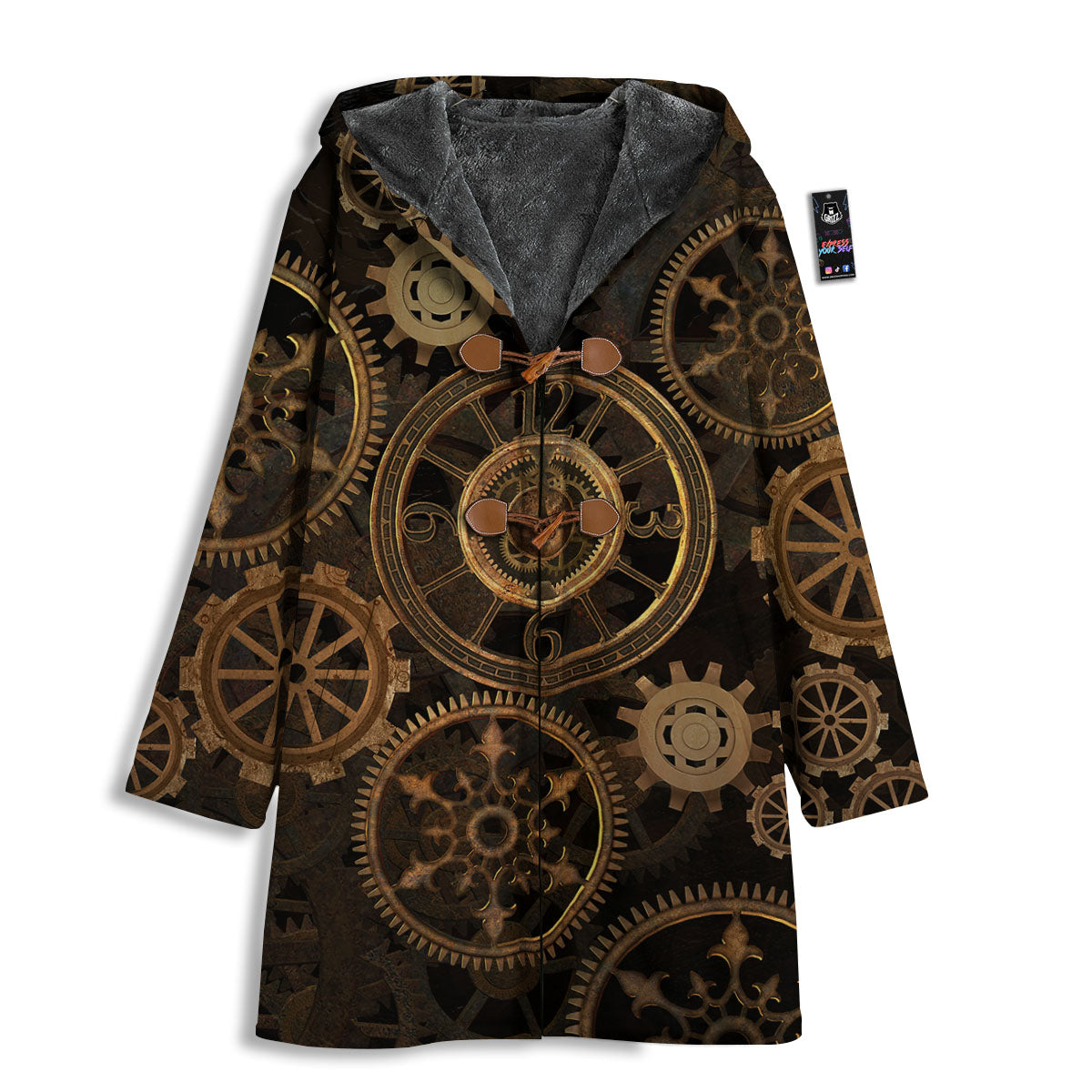 Steampunk Gears Vintage Print Men's Windbreaker Jacket-grizzshop