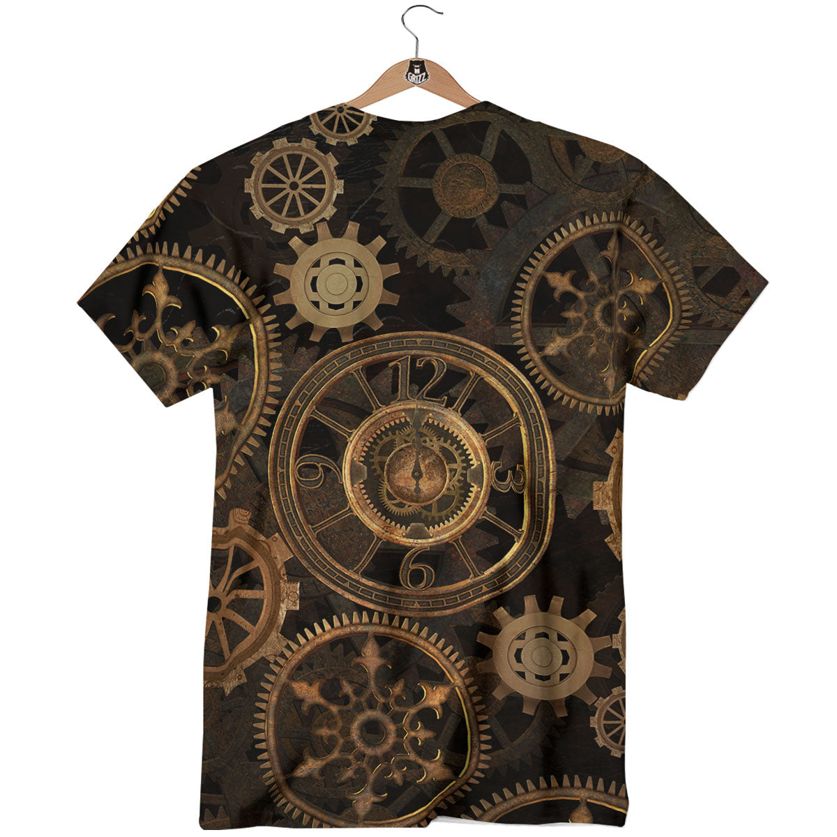 Steampunk Gears Vintage Print T-Shirt-grizzshop