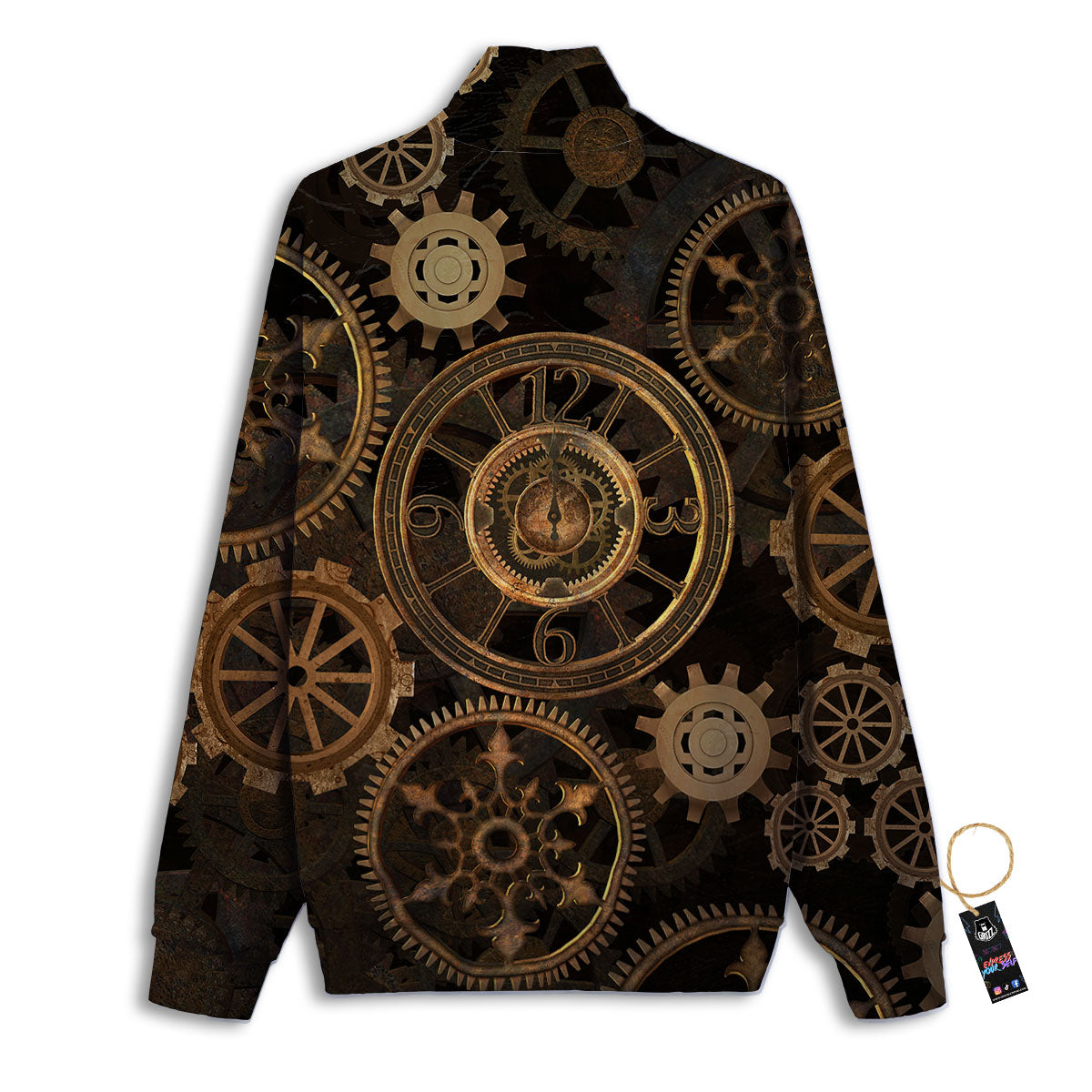 Steampunk Gears Vintage Print Track Jacket-grizzshop