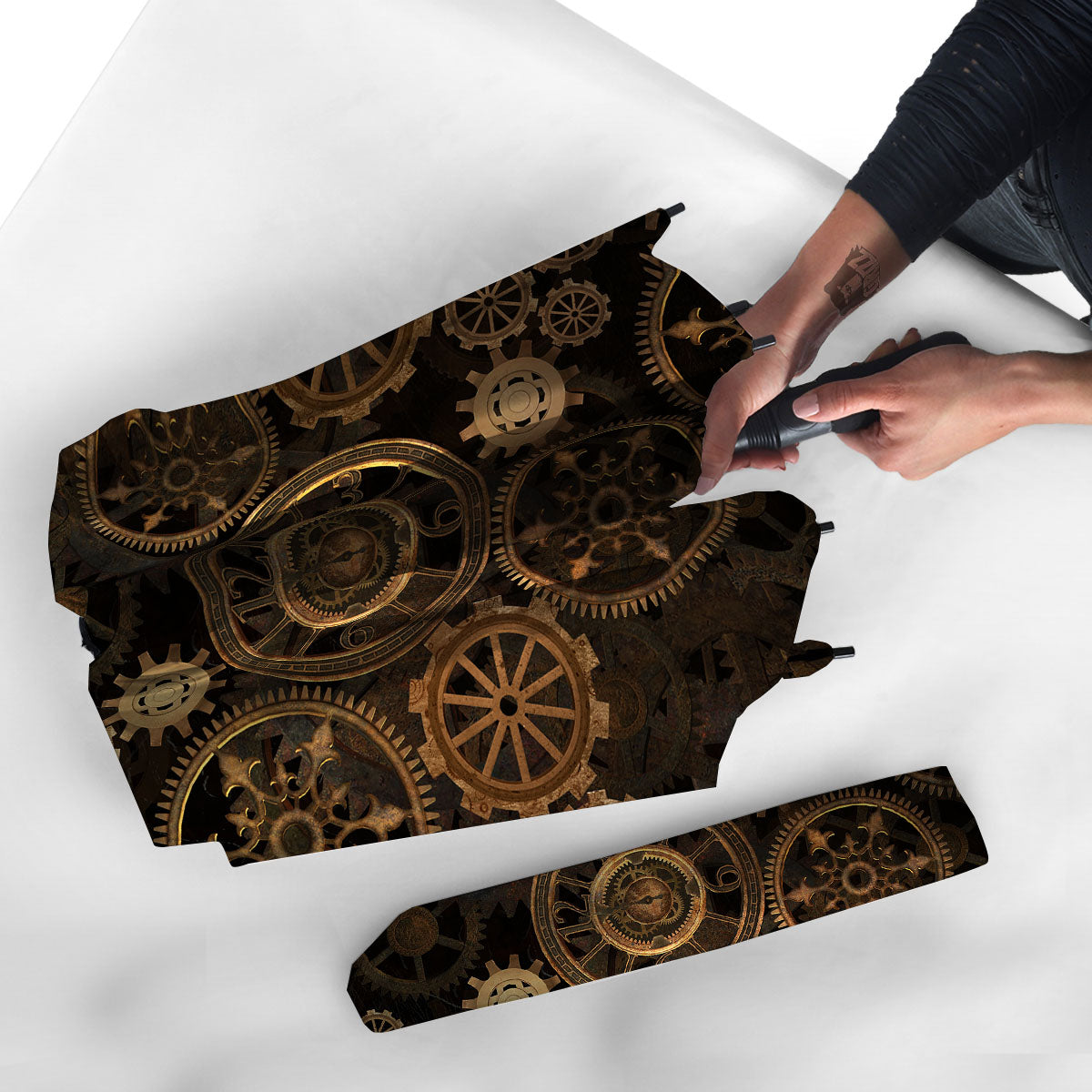 Steampunk Gears Vintage Print Umbrella-grizzshop