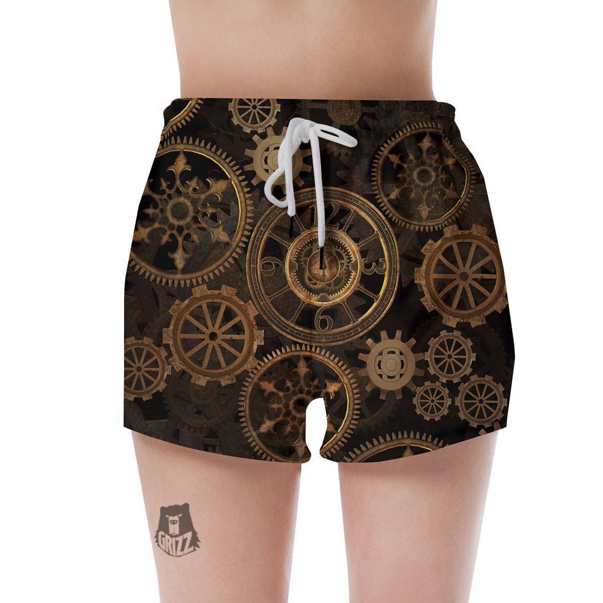 Steampunk Gears Vintage Print Women's Shorts-grizzshop