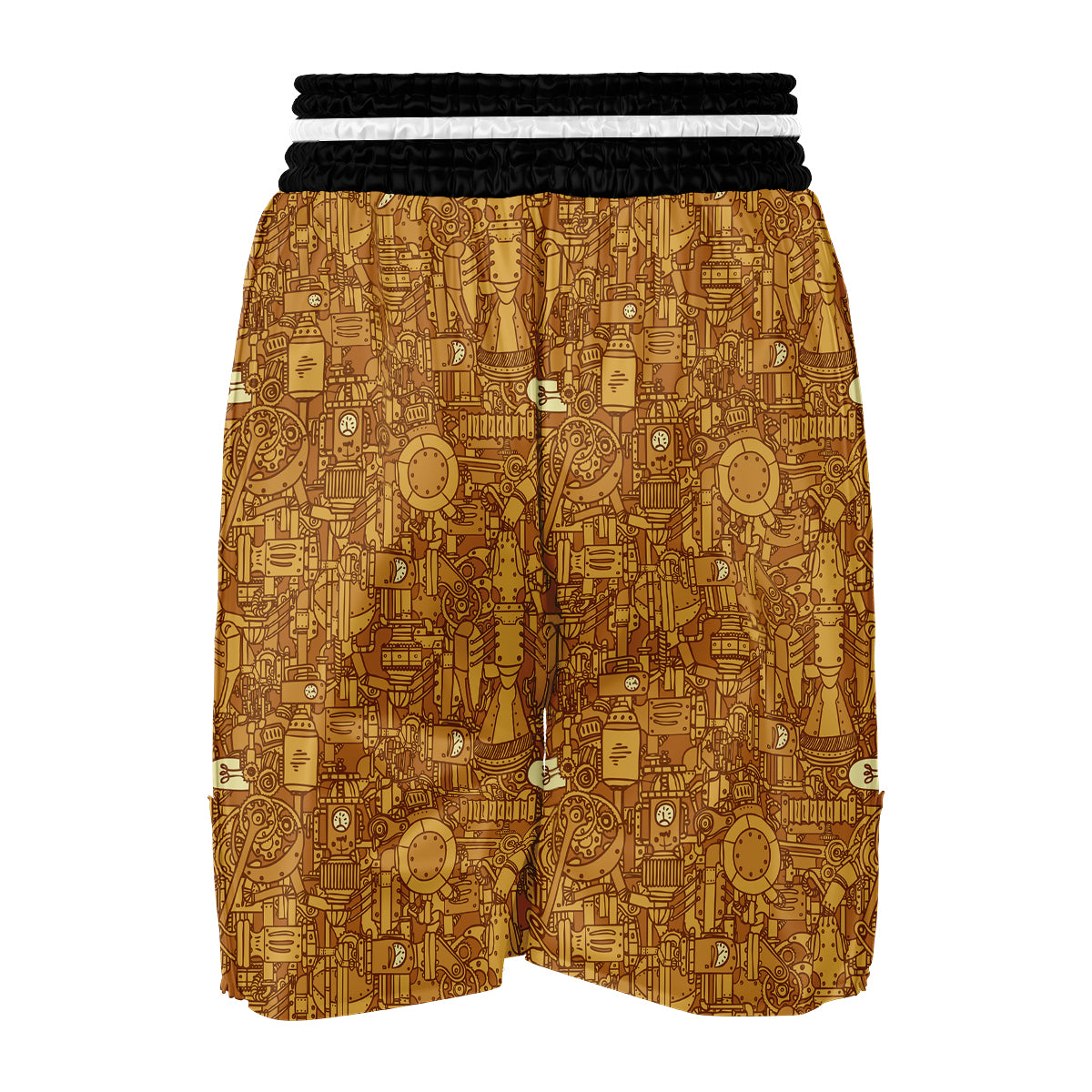 Steampunk Pattern Print Boxing Shorts-grizzshop