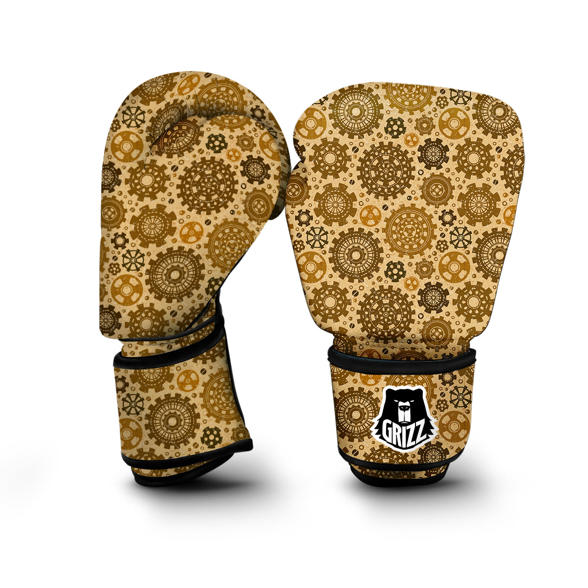 Steampunk Print Pattern Boxing Gloves-grizzshop