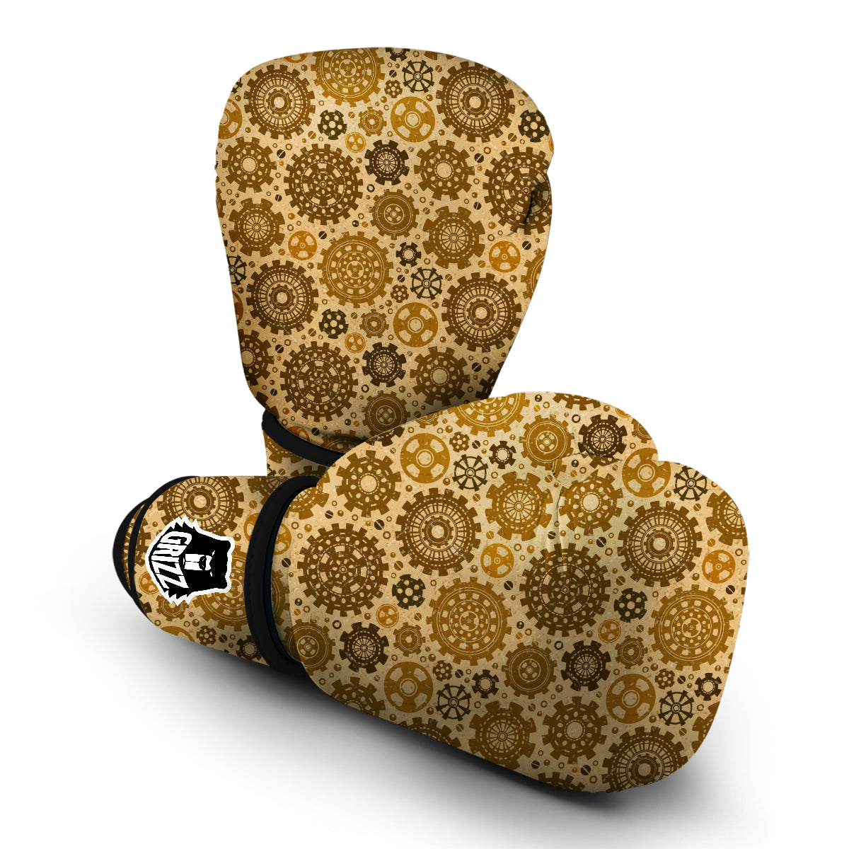 Steampunk Print Pattern Boxing Gloves-grizzshop