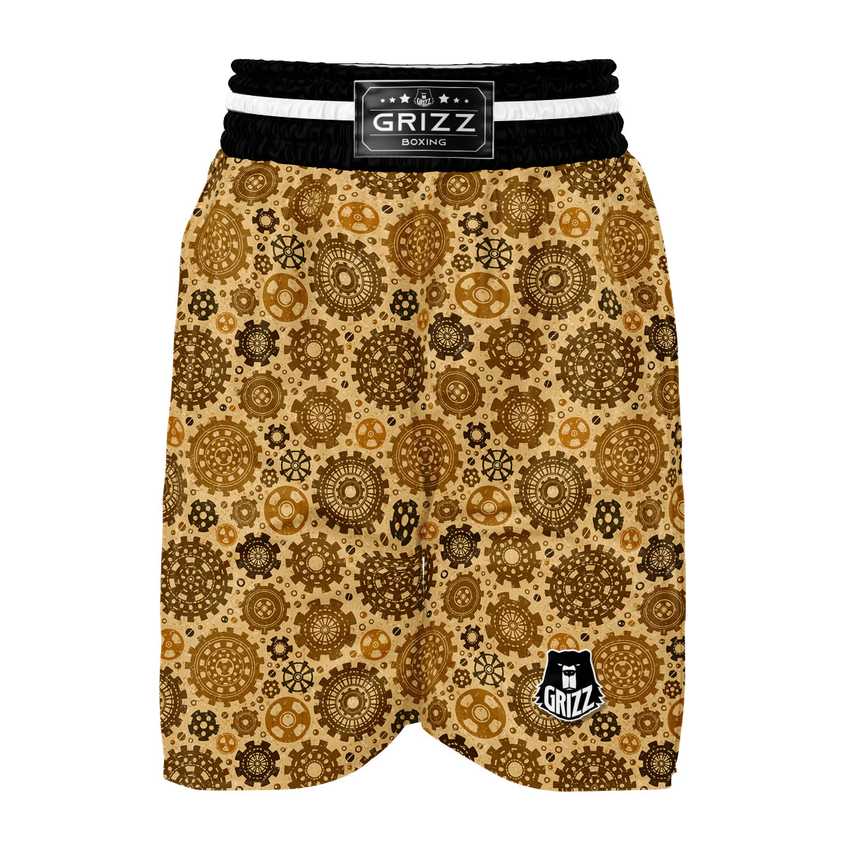 Steampunk Print Pattern Boxing Shorts-grizzshop