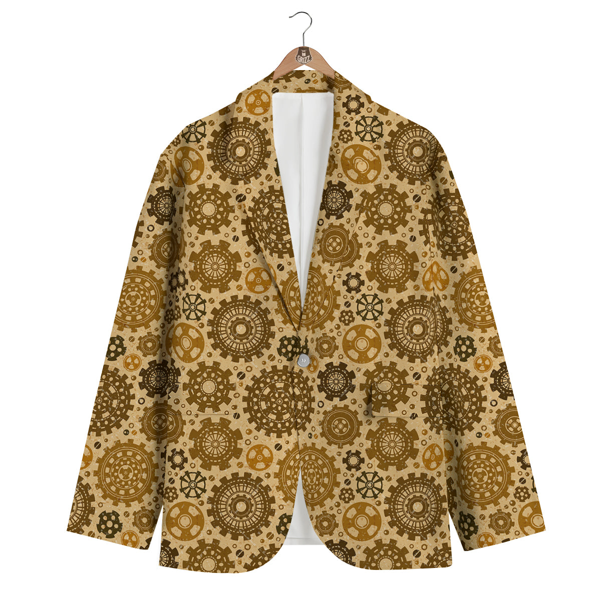 Steampunk Print Pattern Men's Blazer-grizzshop