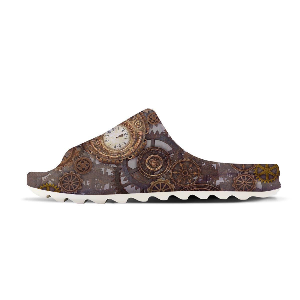 Steampunk Gears Clock Print Sandals-grizzshop