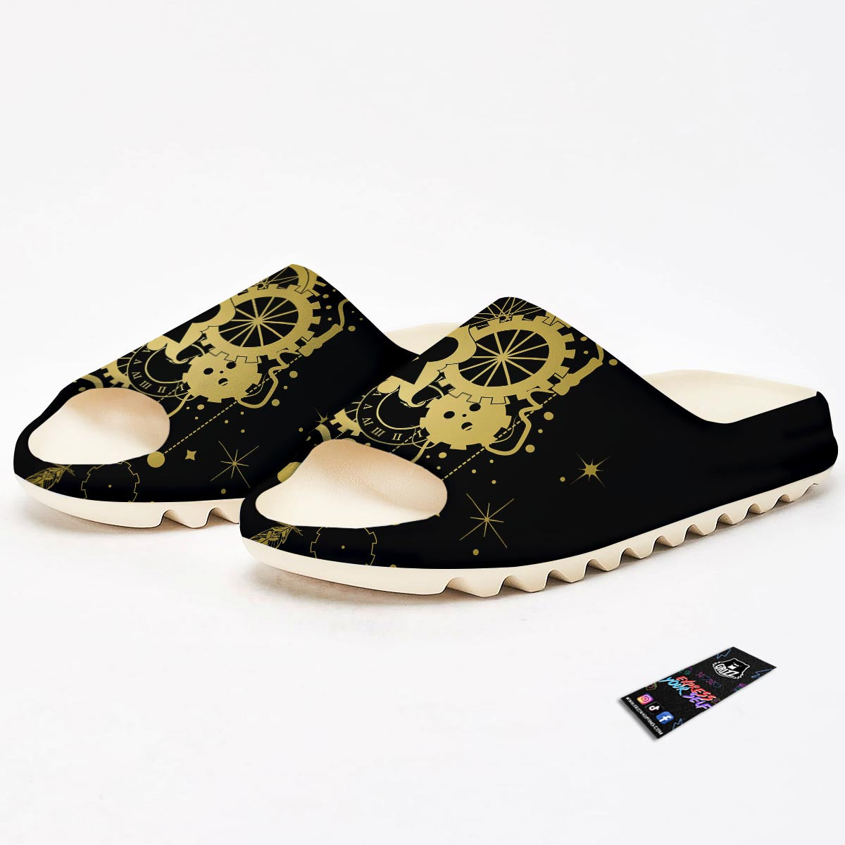 Steampunk Gears Metal Print Sandals-grizzshop