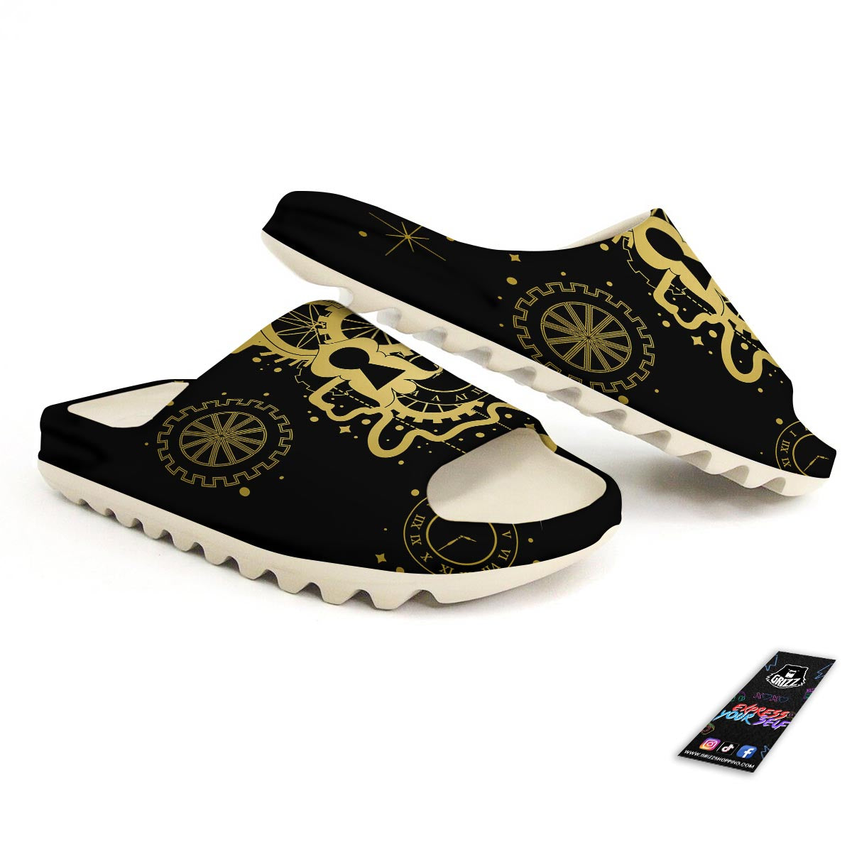 Steampunk Gears Metal Print Sandals-grizzshop