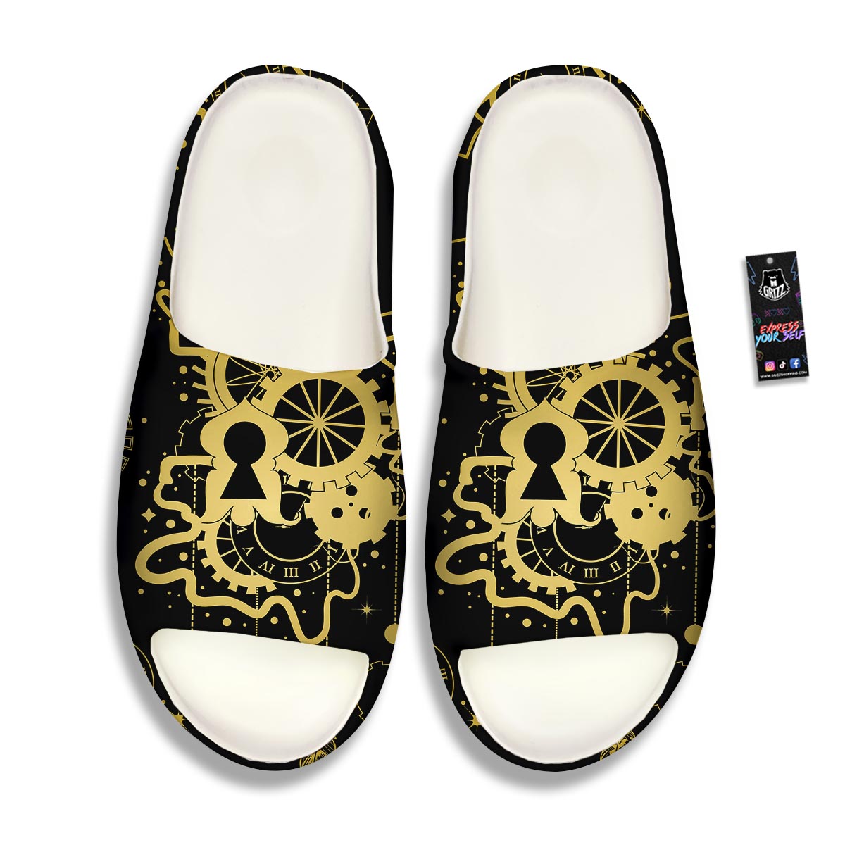 Steampunk Gears Metal Print Sandals-grizzshop
