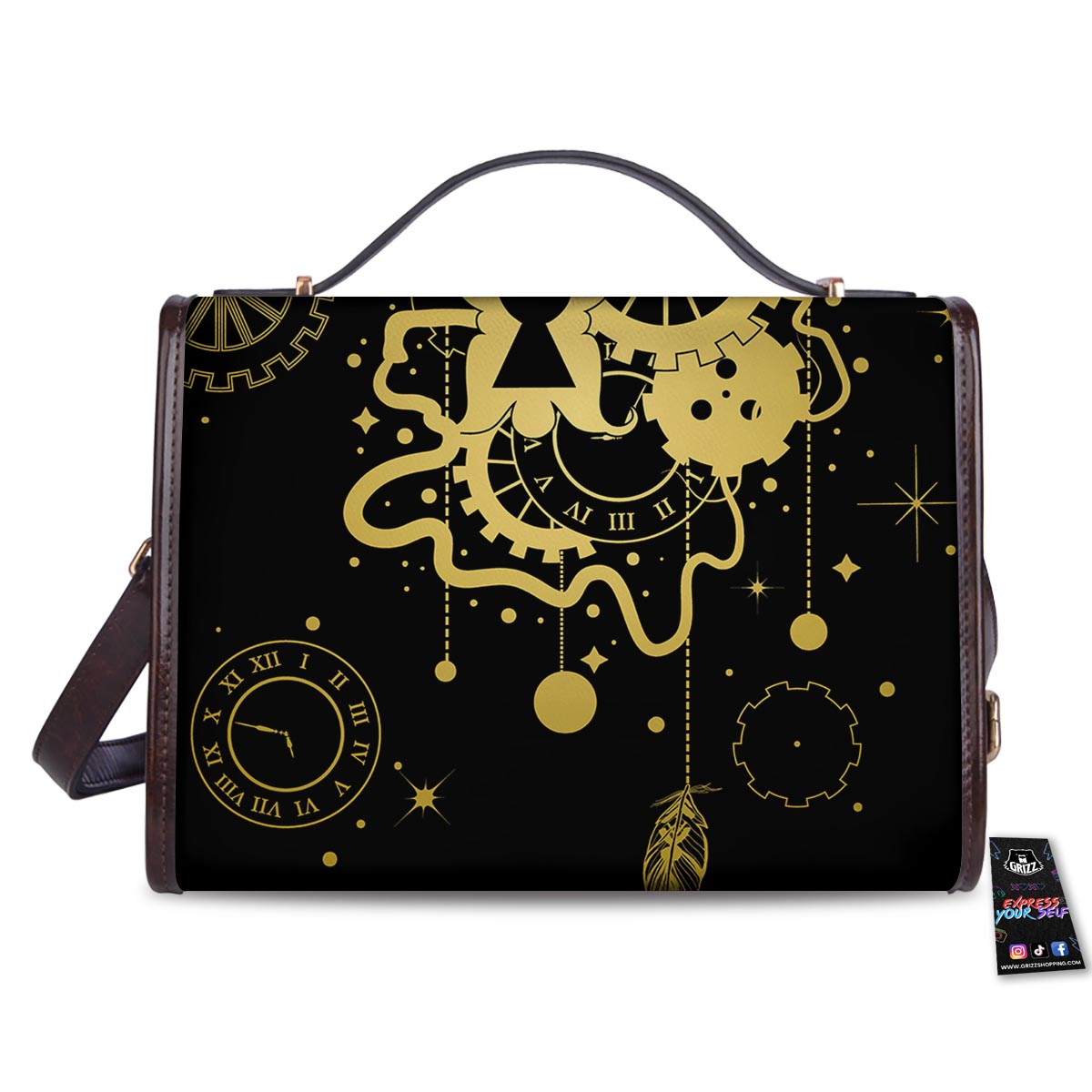Steampunk Gears Metal Print Women's Satchel Bag