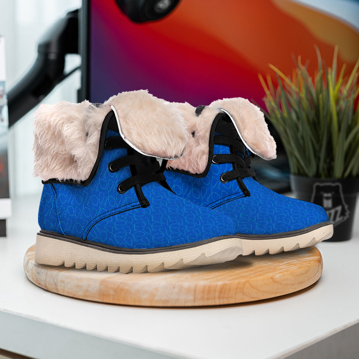 Stethoscope Blue Print Pattern Snow Boots-grizzshop