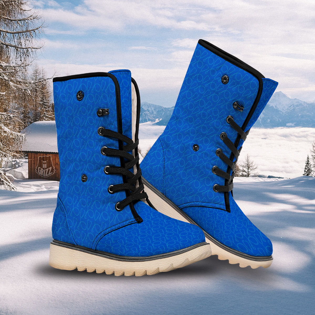 Stethoscope Blue Print Pattern Snow Boots-grizzshop