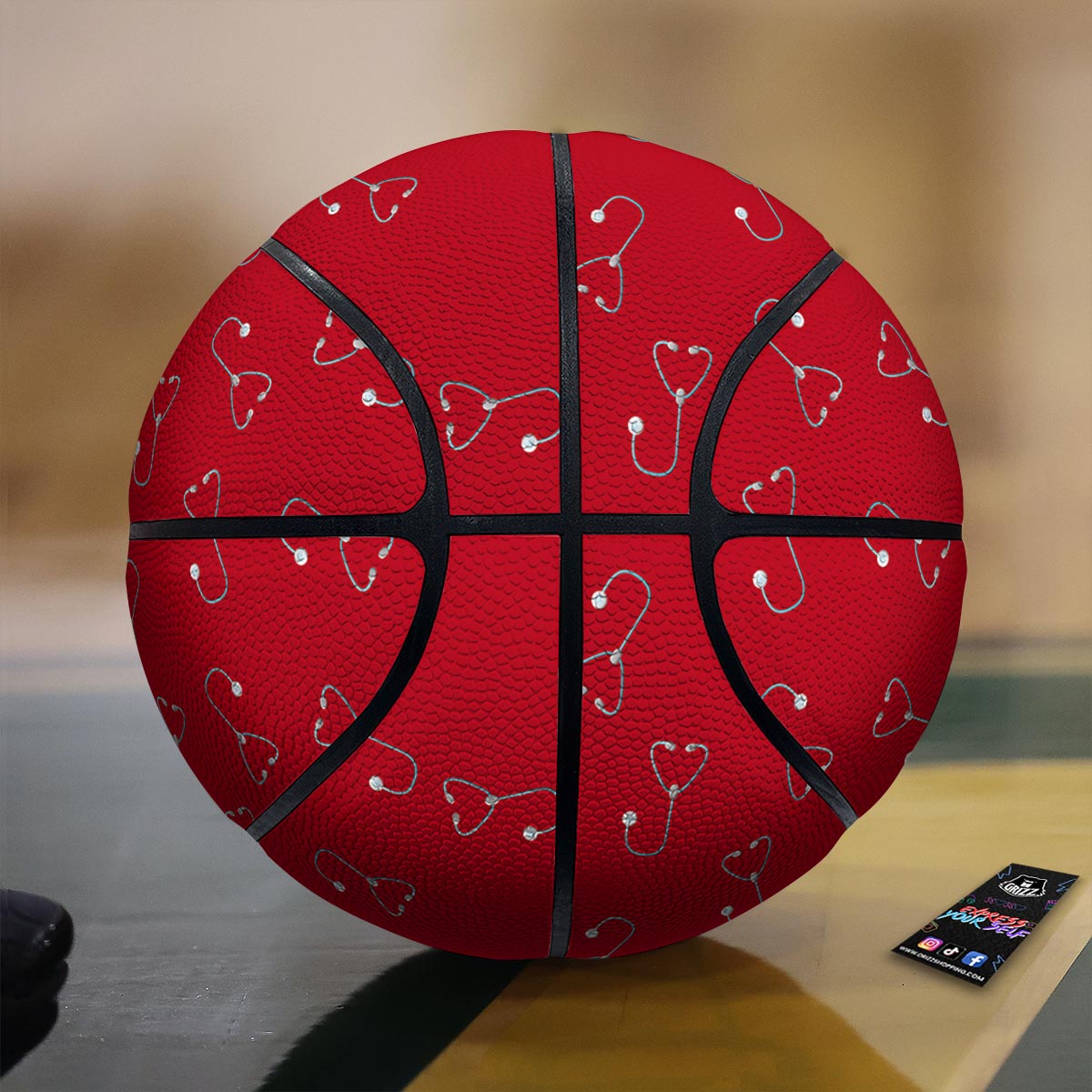 Stethoscope Red Print Pattern Basketball-grizzshop