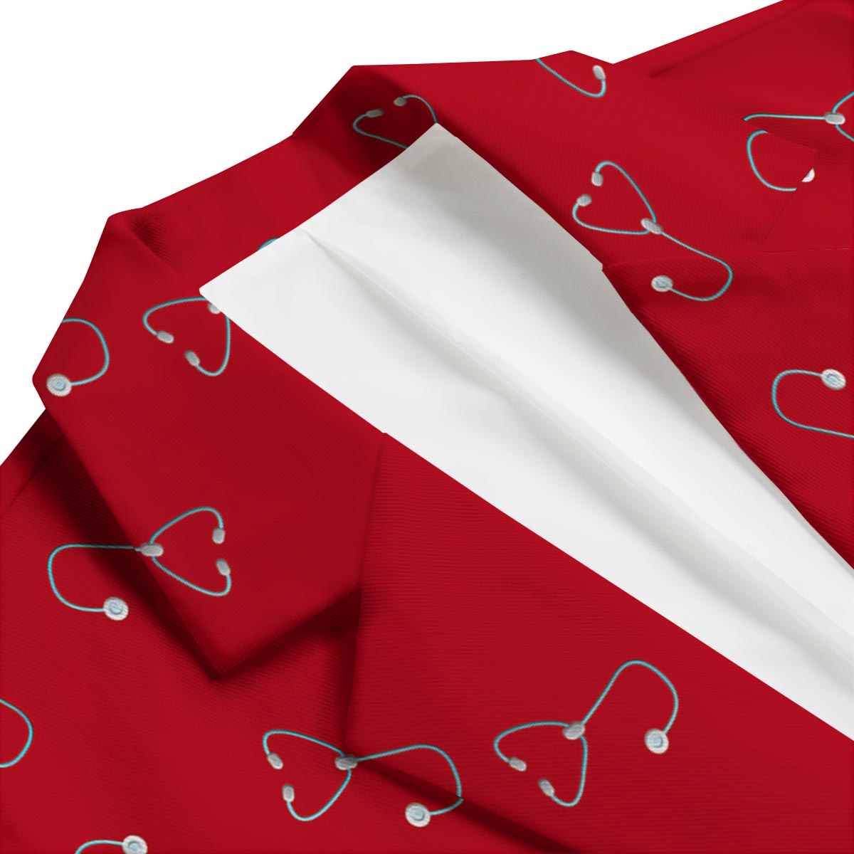 Stethoscope Red Print Pattern Men's Blazer-grizzshop