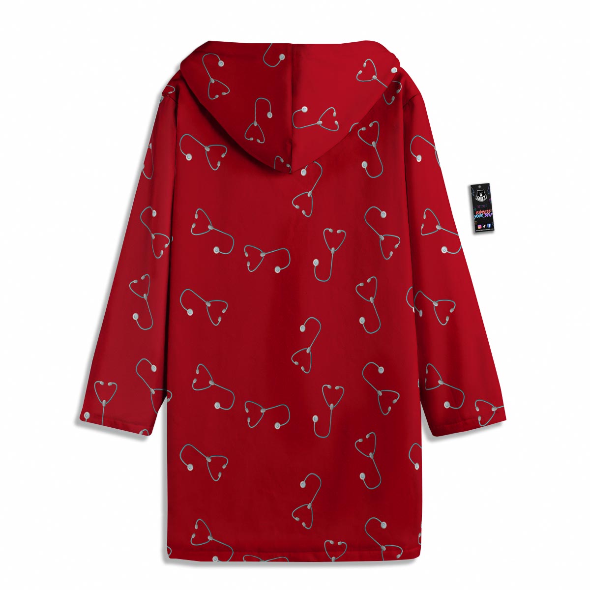 Stethoscope Red Print Pattern Men's Windbreaker Jacket-grizzshop