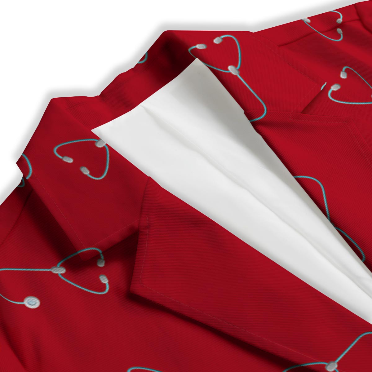 Stethoscope Red Print Pattern Women's Blazer-grizzshop