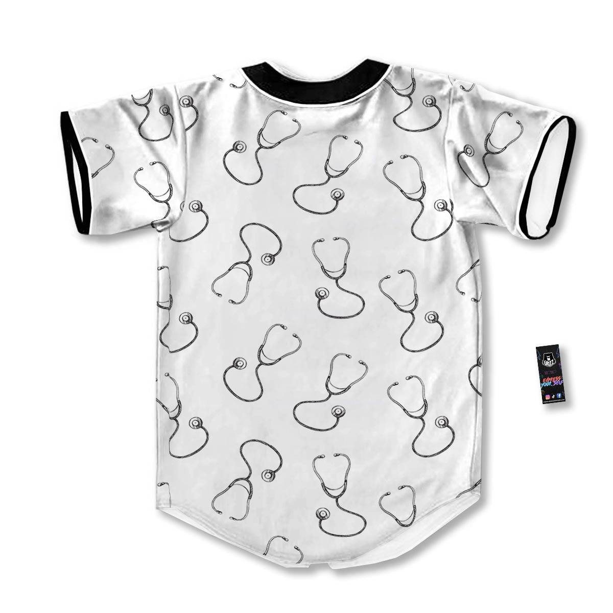 Stethoscope Sign Print Pattern Baseball Jersey-grizzshop