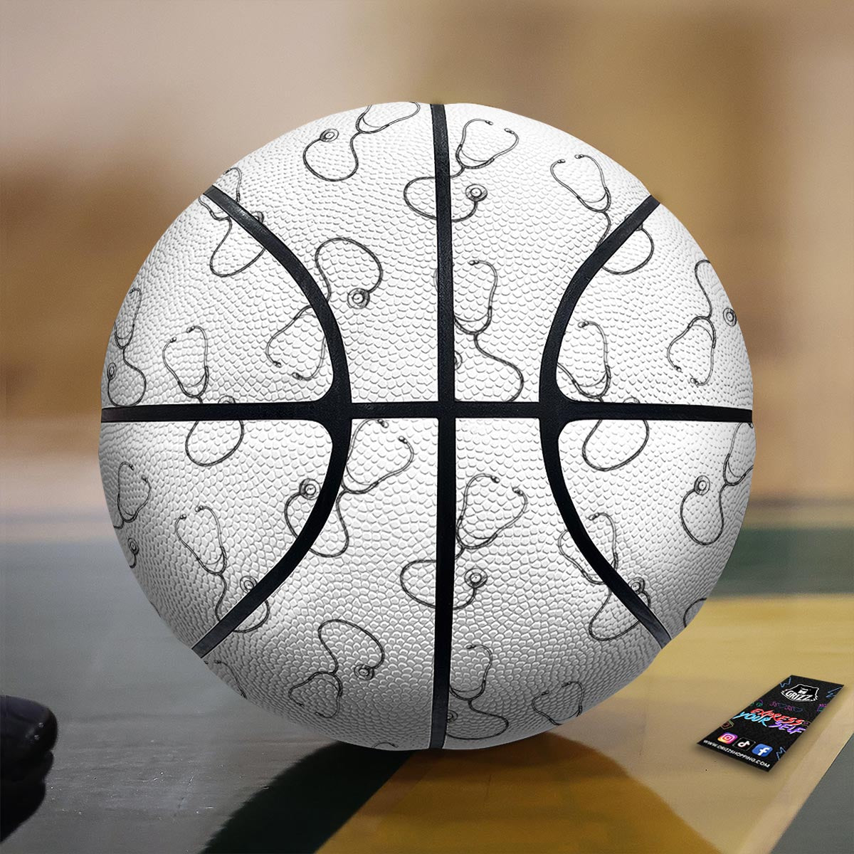 Stethoscope Sign Print Pattern Basketball-grizzshop