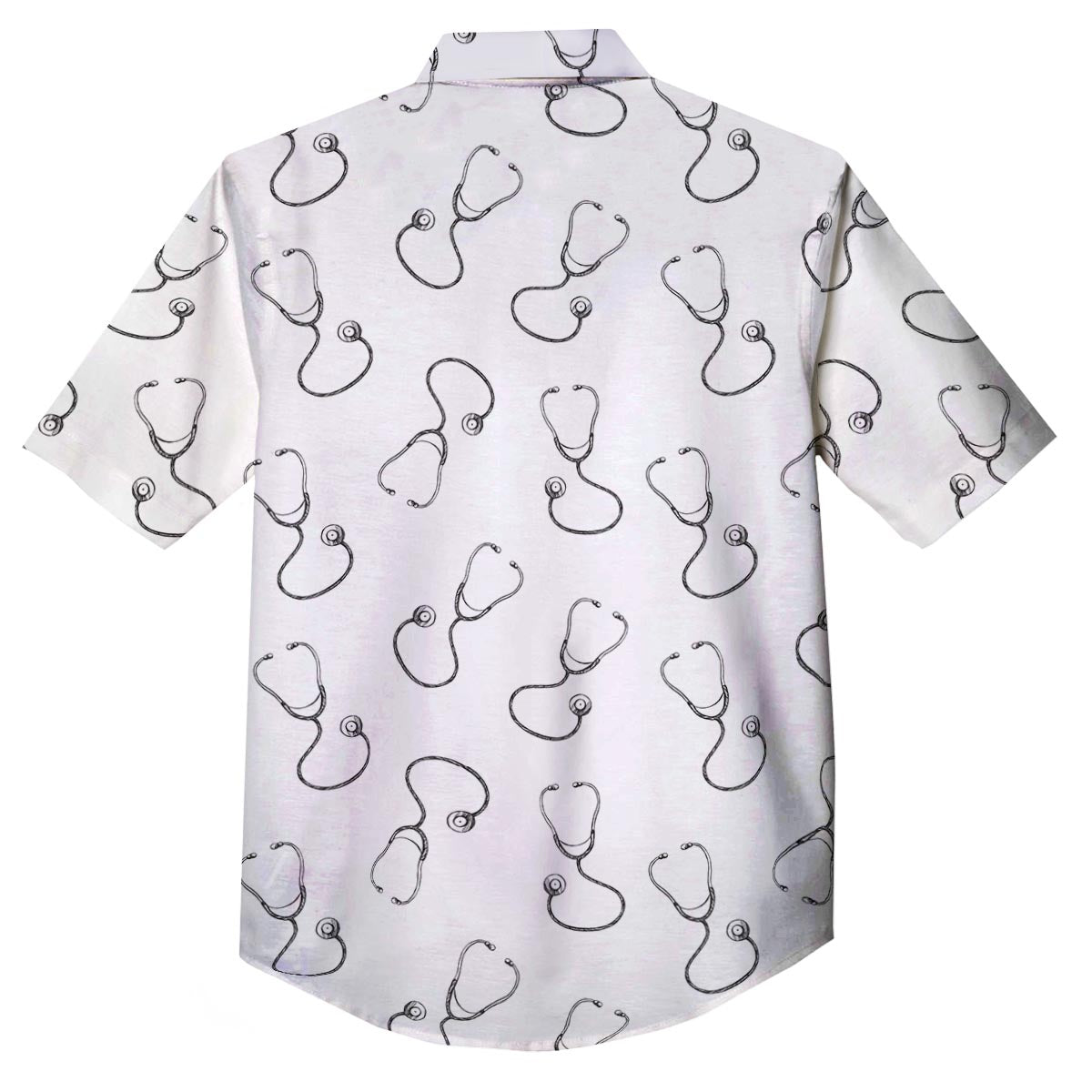 Stethoscope Sign Print Pattern Button Up Shirt-grizzshop