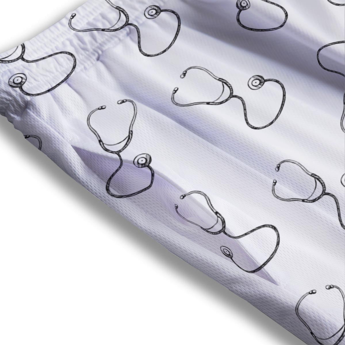 Stethoscope Sign Print Pattern Mesh Shorts-grizzshop
