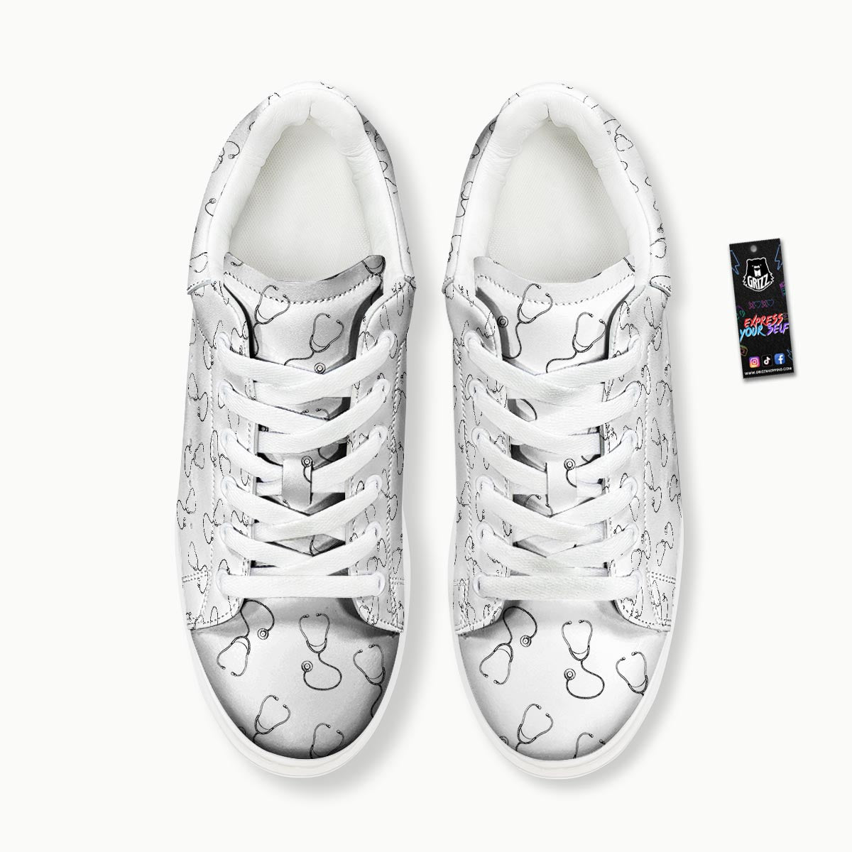 Stethoscope Sign Print Pattern Platform Shoes-grizzshop