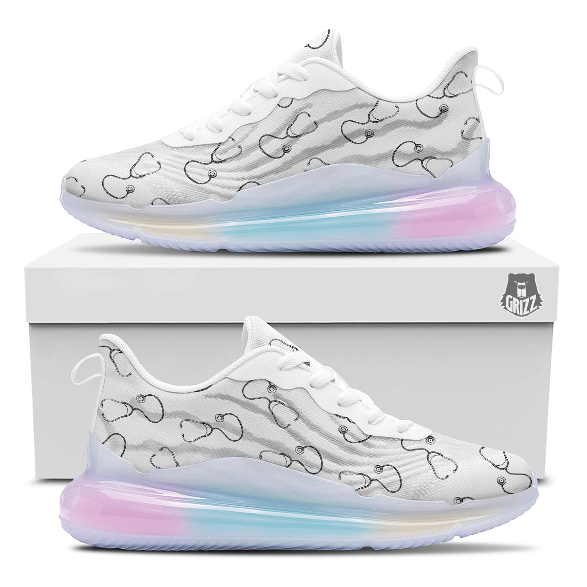 Stethoscope Sign Print Pattern Running Sneakers-grizzshop