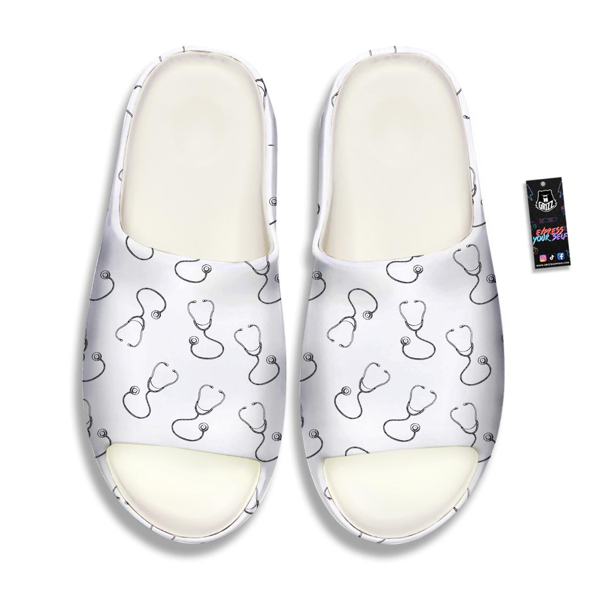 Stethoscope Sign Print Pattern Sandals-grizzshop