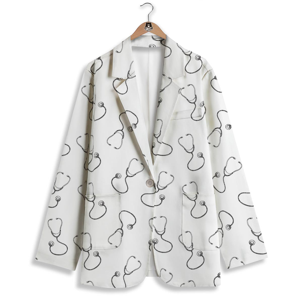 Stethoscope Sign Print Pattern Women's Blazer-grizzshop