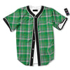 Stewart Plaid Saint Patrick's Day Print Pattern Baseball Jersey-grizzshop