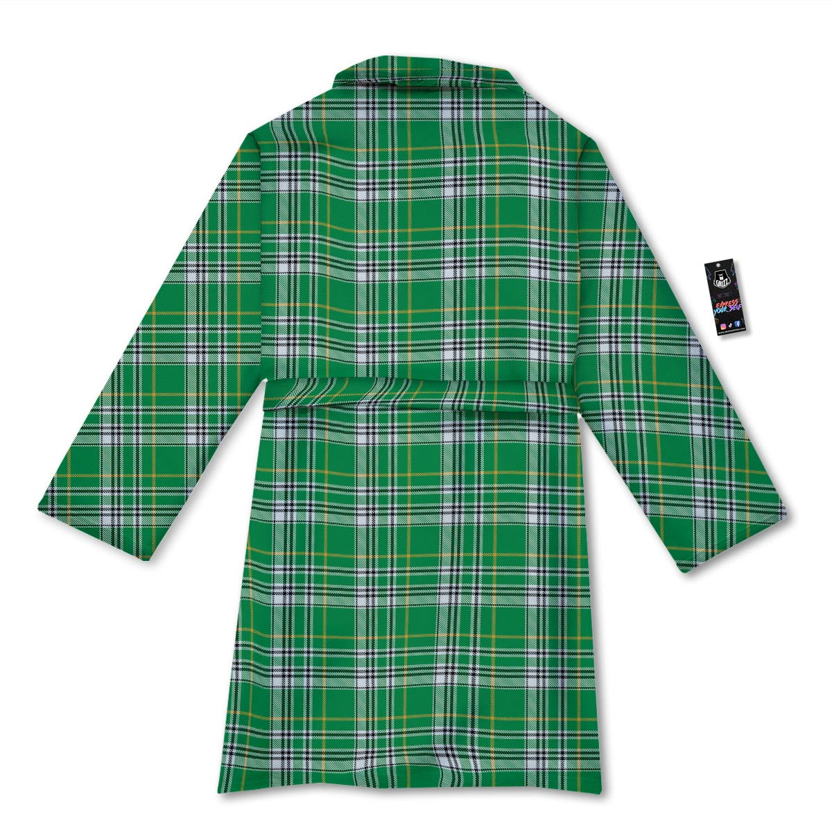 Stewart Plaid Saint Patrick's Day Print Pattern Bathrobe-grizzshop