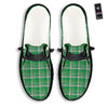 Stewart Plaid Saint Patrick's Day Print Pattern Black Loafers-grizzshop