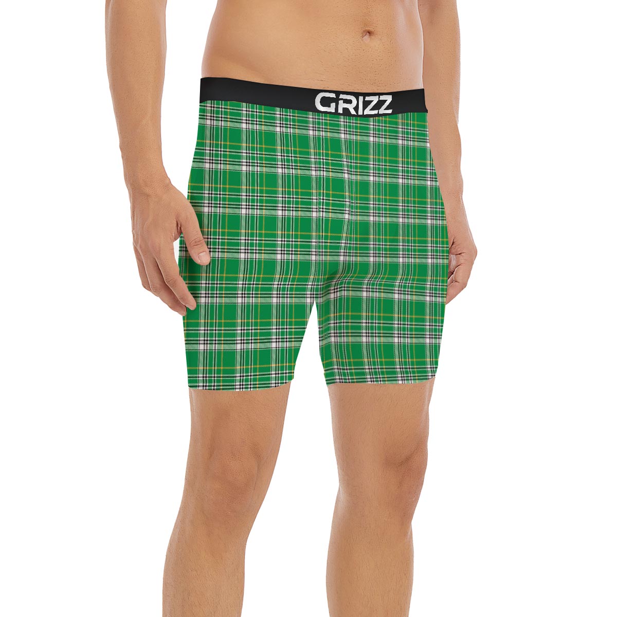 Stewart Plaid Saint Patrick's Day Print Pattern Boxer Briefs-grizzshop