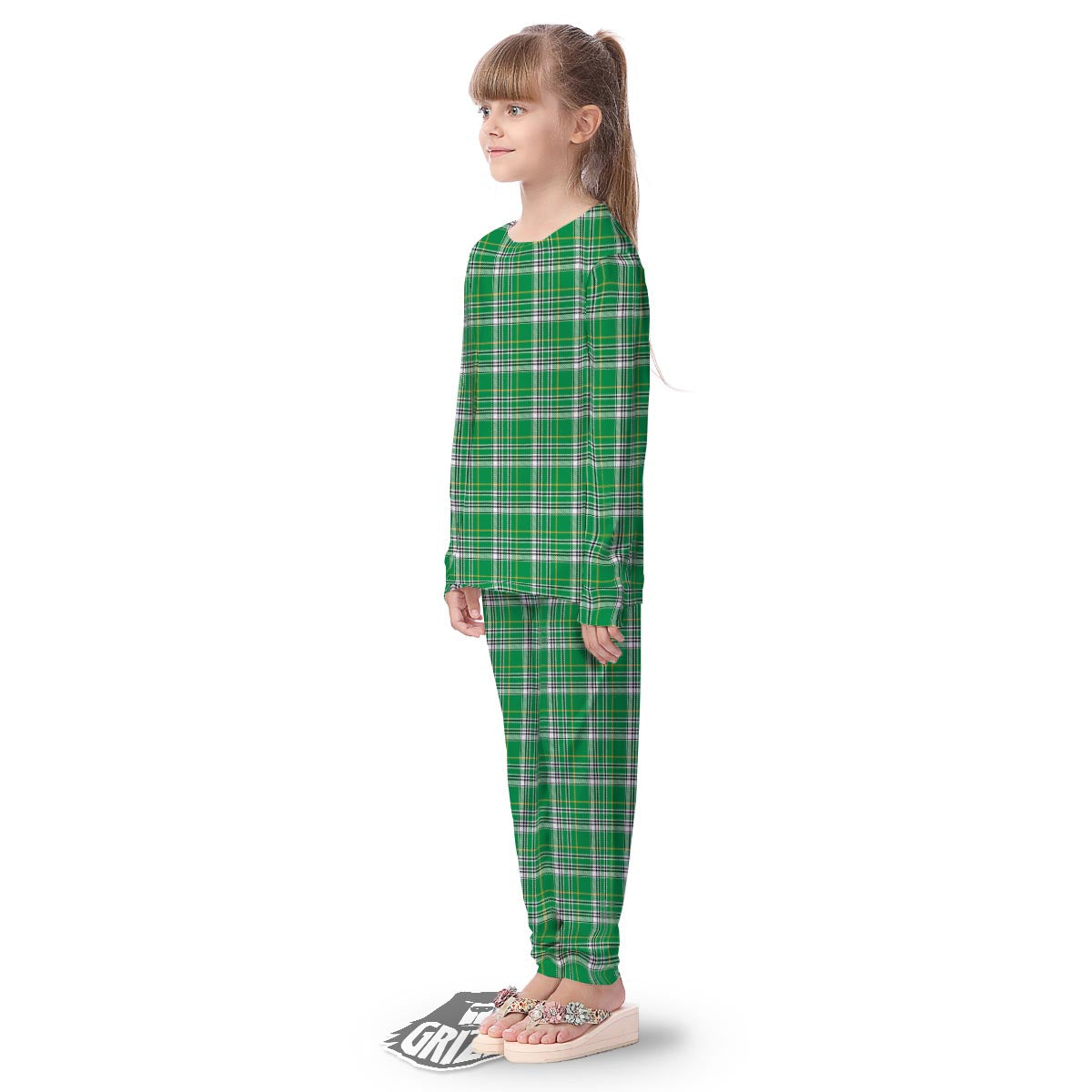 Stewart Plaid Saint Patrick's Day Print Pattern Kid's Pajamas-grizzshop
