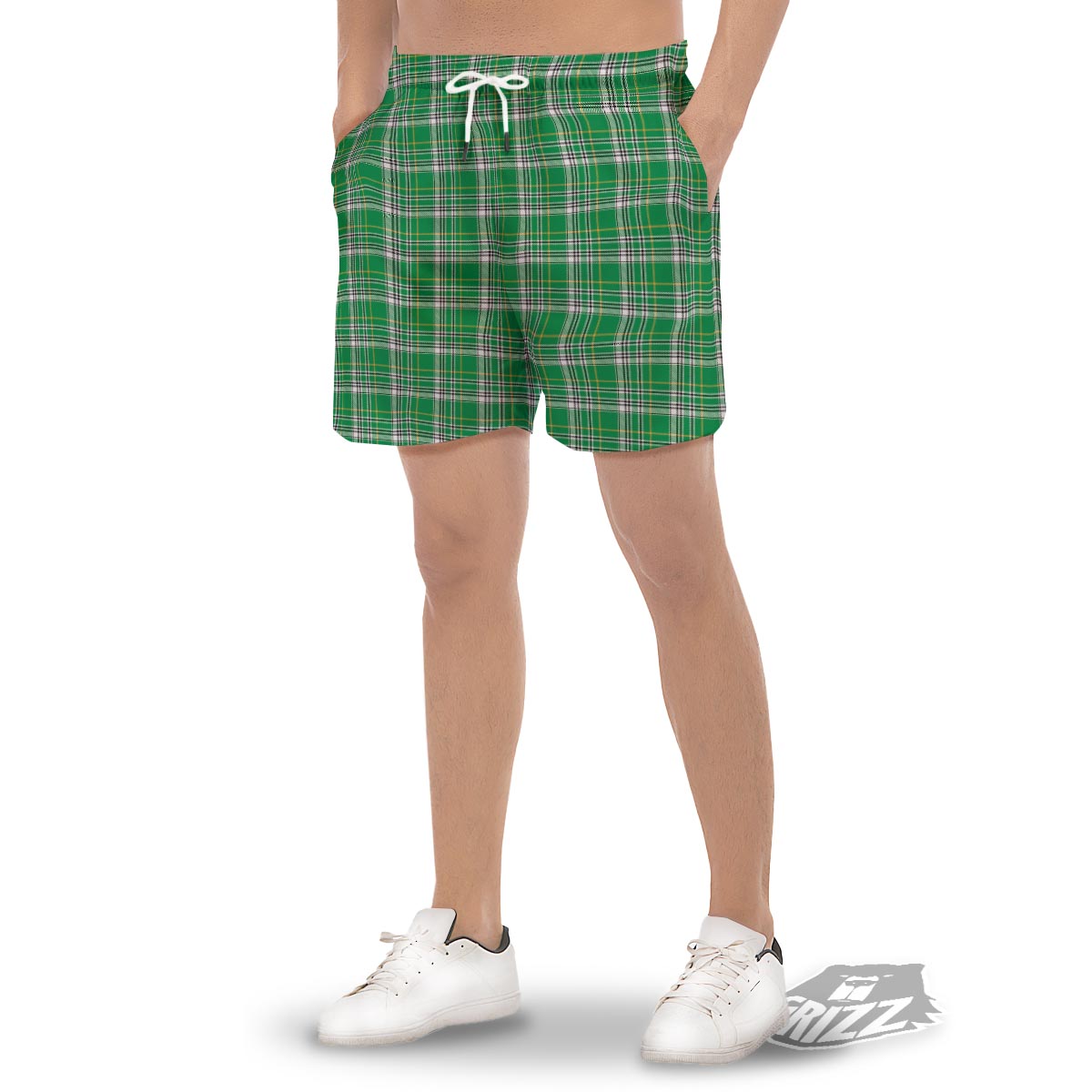 Stewart Plaid Saint Patrick's Day Print Pattern Men's Gym Shorts-grizzshop