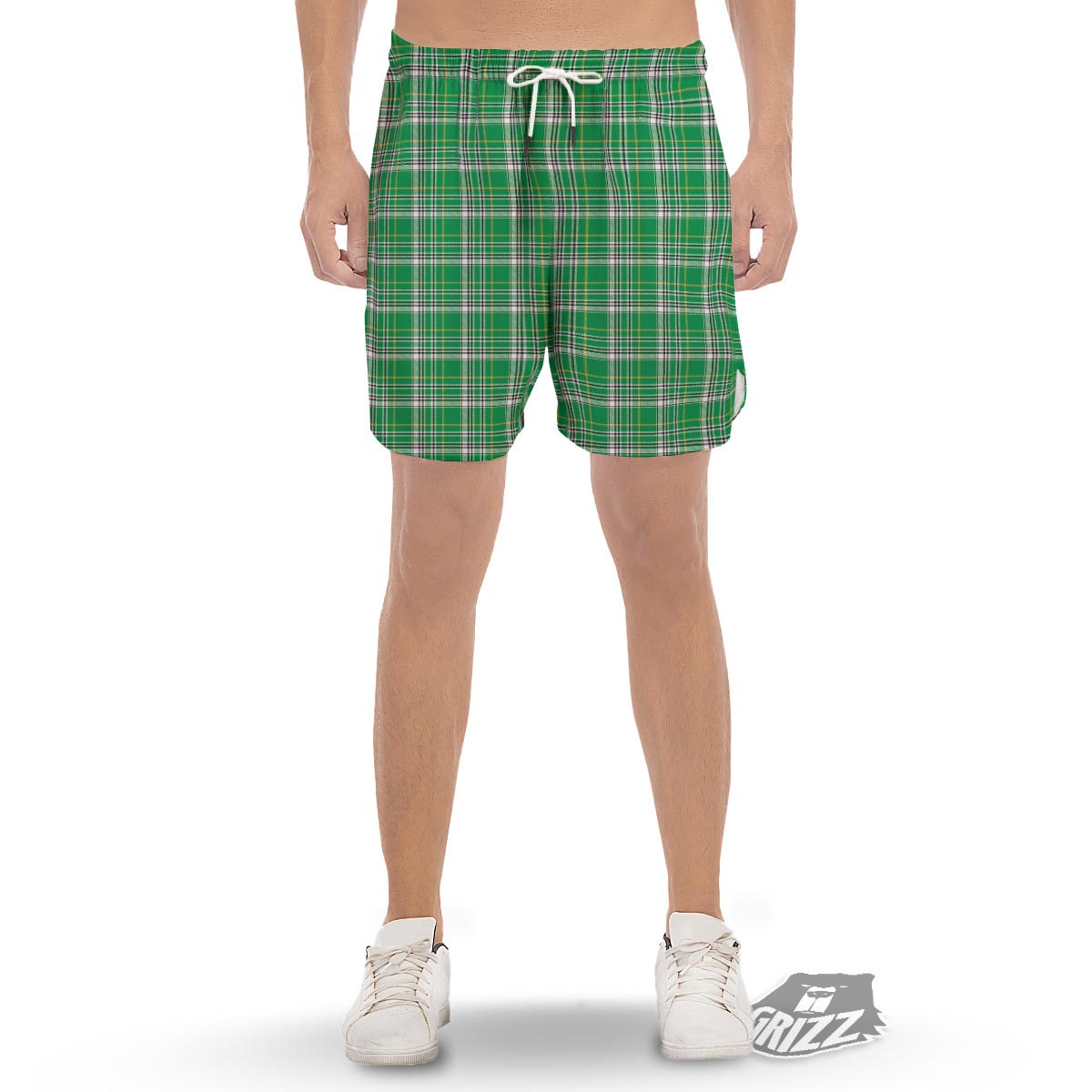 Stewart Plaid Saint Patrick's Day Print Pattern Men's Gym Shorts-grizzshop